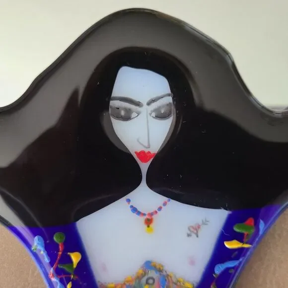 Vanity Mirror Handcrafted Handheld Lovely Moon Goddess One Of A Kind OOAK Art - Picture 14 of 16